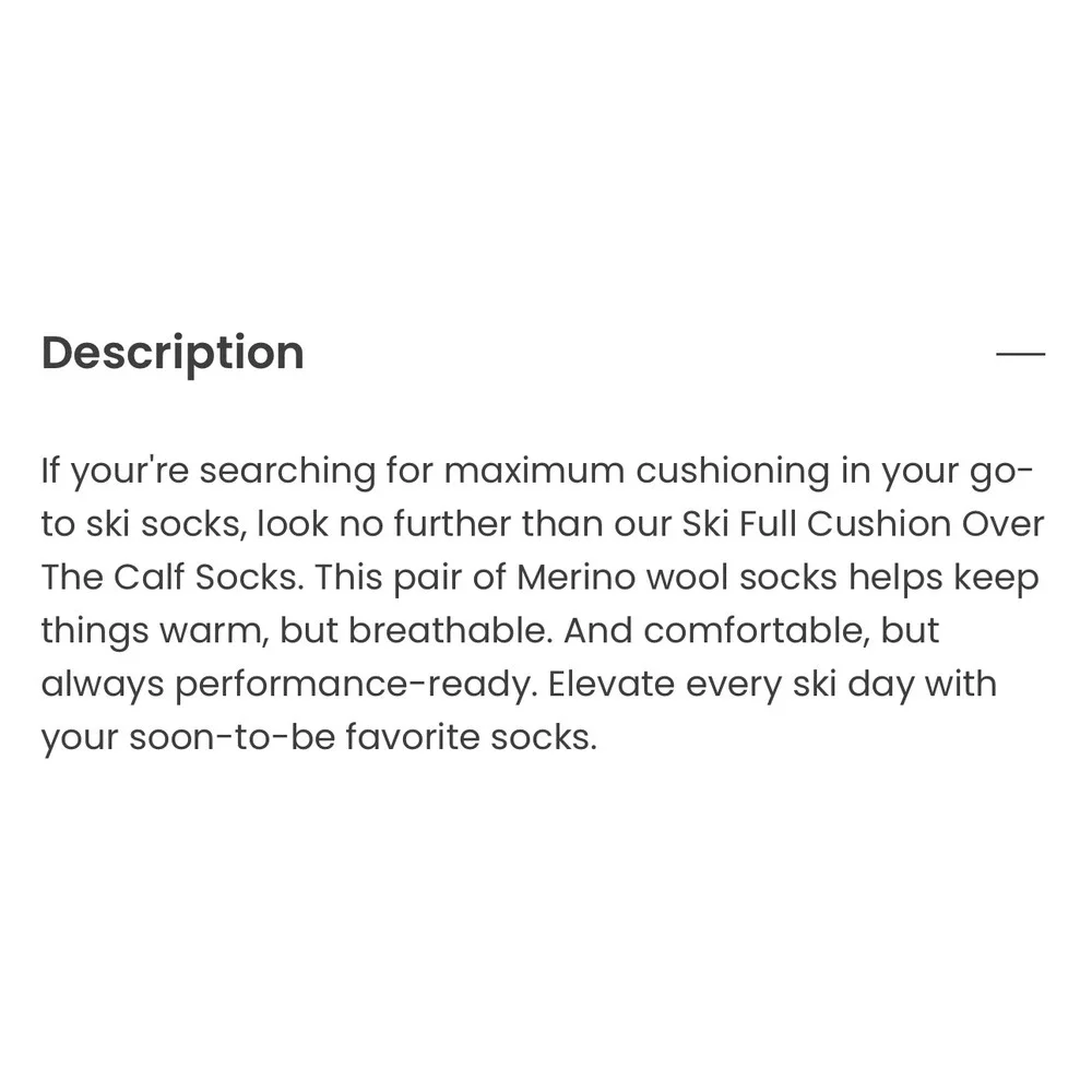 Smartwool Unisex Ski Full Cushion Over The Calf Merino Wool Socks Large SW001908
